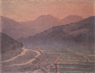 跡見泰 風景 油彩